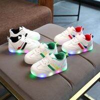 Size 21 30 Children LED Shoes For Boys Glowing Sneakers For Baby Girls Toddler Shoes With Light Up Sole Luminous Running Sneaker