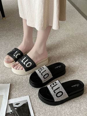 Starlight Angela【Free Shipping ส่งฟรี】 รองเท้าแตะผู้หญิงพื้นรองเท้าหนาสูงพื้นรองเท้าแตะแบบหนีบกันลื่น MODE Korea ใหม่2023รองเท้าแตะบาง