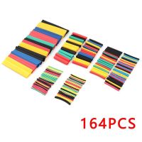 164pcs/Set Heat Shrink Tube Heat Shrinkage Polyolefin Shrink Kit Assorted Insulated Sleeving Tubing Wrap Wire Cable Sleeve Kit Cable Management