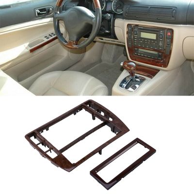 Car Cherry Wood Middle Decoration Panel Center CD Box Wooden Air Conditioning Frame for Passat B5 3B0858069 1J0907047N