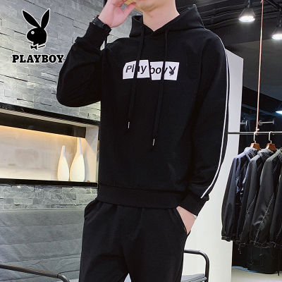 Playboy เสื้อสเวตเตอร์ลำลองแฟชั่นผู้ชาย,เสื้อสวมหัวมีฮู้ดเทรนด์ใหม่ปี2022