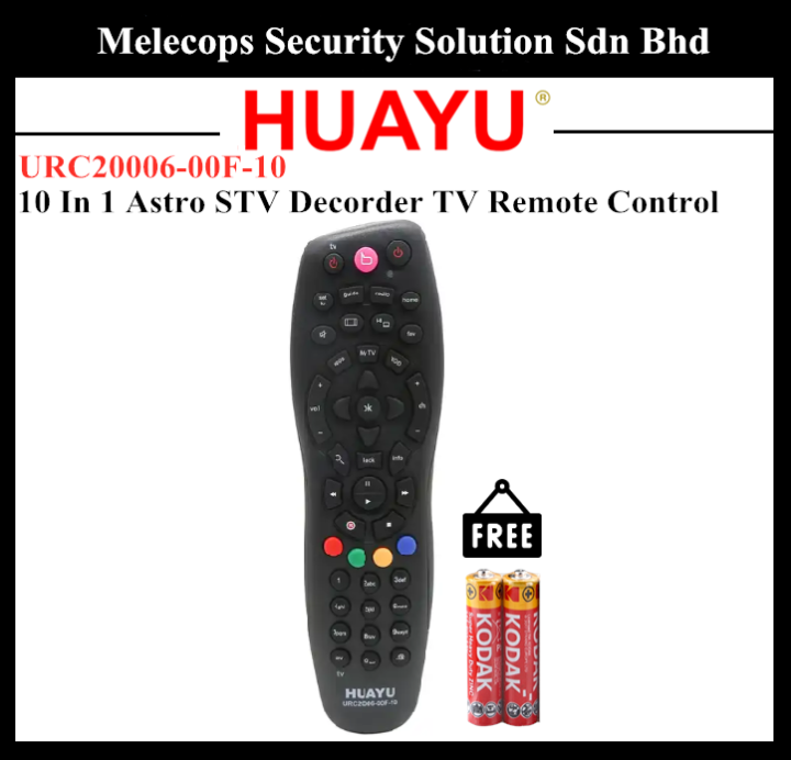 Huayu Astro Beyond Pvr 10 In 1 Remote Control Replacement Urc20006 00f