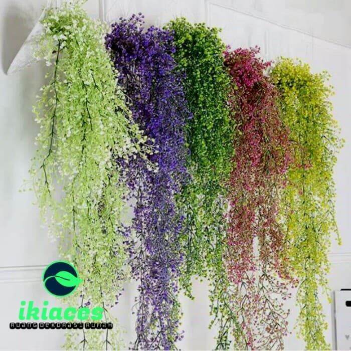 BUNGA RAMBAT BUNGA JUNTAI DAUN RAMBAT WARNA WARNI BUNGA PLASTIK TANAMAN