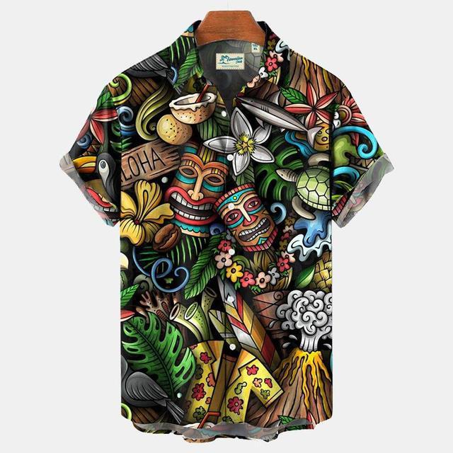 เสื้อฮาวายฤดูร้อนสำหรับผู้ชายเสื้อผู้ชายแฟชั่นพิมพ์ลาย3d-ขนาดใหญ่เสื้อผ้าแนวสตรีทเสื้อแขนสั้นชายหาดเสื้อระบายอากาศ