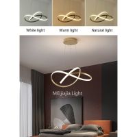 ☌ Dining room chandelier led modern minimalist creative personality ring home dining room bar table lighting bedroom lamps
