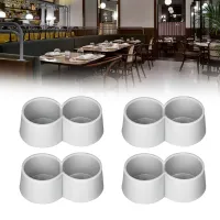 4Pcs Double 0.97Inch Chair Table Leg Caps 50S Diner Kitchen Table Tip Siamese Slide