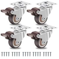 Furniture Castors Small,360 Degree Swivel Castors Heavy Duty Load Capacity Silent Solid Rubber Castors Set of 4