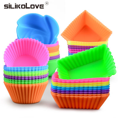 12pcs High Quality Muffin Silicone Molds Nonstick Muffin Pan Cupcake Form Liners Mold Reusable Cake Jelly Pudding Egg Tart Mould
