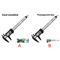 เวอร์เนียคาลิปเปอร์เกจวัดความหนาความลึกอิเล็กทรอนิกส์หน้าจอ LCD 0-150มม./นิ้วปิดอัตโนมัติพลาสติกแบบพกพา