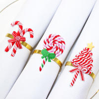 Christmas Gifts Dining Table Decorations Festive Napkin Holders New Year Decorations Christmas Napkin Rings Original Design Napkin Rings Colorful Canes Napkin Rings