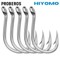 PROBEROS สแตนเลส Jigging ตะขอตกปลา1/0 #-13/0 # น้ำเค็มเบ็ดเดียวหนามตกปลารอกที่แข็งแกร่งจิ๊กเหยื่อช่วยตะขอ SJ42