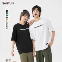 Sanfu เสื้อเปิดรอบคอหลวมสำหรับผู้ชาย,เสื้อยืดสั้นแฟชั่นเปิดหน้าอกและขา466330สำหรับฤดูร้อน2023