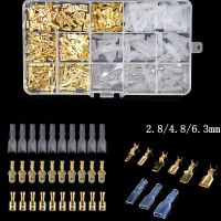 【CW】☋  2.8/4.8/6.3mm Male Female Spade Wire Crimp Terminal Block with Insulating Sleeve Assortment