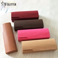 Wood Grain Hard Kit Holder Metal Reading Glasses Case for Men and Women Compression Myopia Glasses Case Eyeglass Box