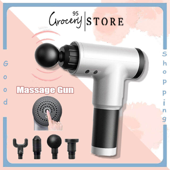Handheld Massage Gun Fascia Gun High End 4 Heads and 6 Vibration Modes Full Body Massage Gun