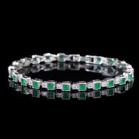 QTT Women Vintage Trendy Jewelry 925 Silver Bracelet Dazzling Cubic Zirconia Tennis Bracelets Christmas Gift Jewelry