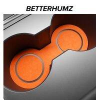 BETTERHUMZ Alcantara For Tesla Model 3 Model Y 2023-2019 Water Cup Coaster Pad Center Console Holder Car Styling Accessories