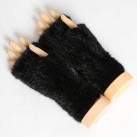 Luxury Authentic Mink Fur Gloves Winter Women 100Natural Real Mink Fingerless Fur Gloves High Elastic Knitted Mink Fur Mittens