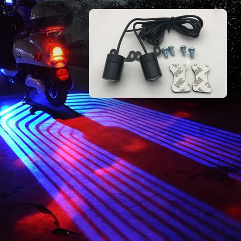 2Pcs Red LED Welcome Light,WEISIJI R3 Angel Wings Light Carpet Ghost Shadow Light with Cree Chips LED Rock Light Underglow Light Car Door Exterior Light Ground Lamps for All Cars and Motorcycles