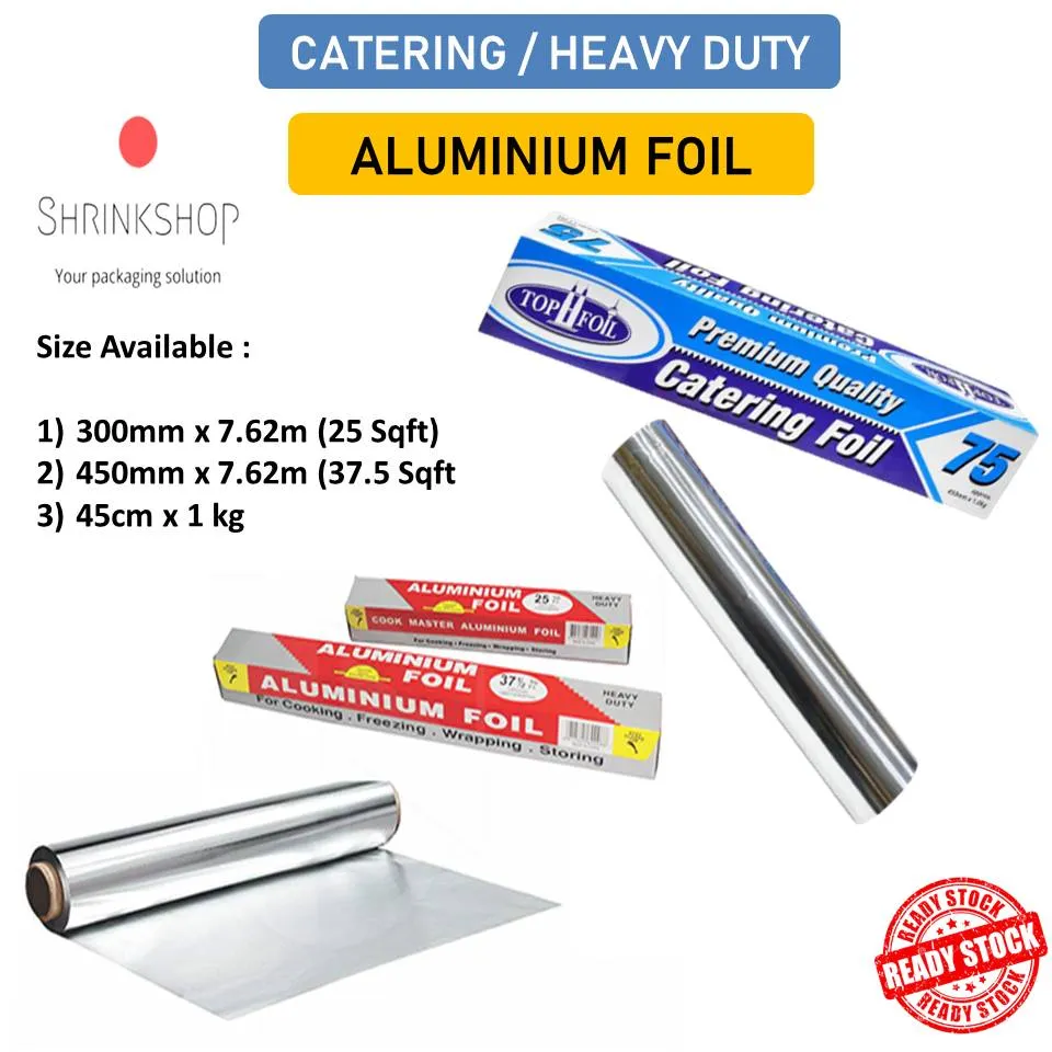 Aluminum Foil Roll 300mm width (25 SQ) Ft Heavy Duty Aluminum Foil