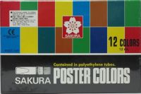 สีโปสเตอร์Sakura ชนิดหลอด 12ml 12สี POCT-12P