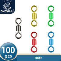 DNDYUJU 100pcs ตกปลาที่มีสีสันแบริ่งบาร์เรล Rolling หมุนแหวนแข็ง Lures Connector อุปกรณ์ตกปลาปลาเครื่องมือ-hexinge