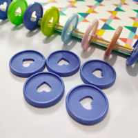 100PCS Color Disc Button Notebook Loose-leaf Buttons Love Mushroom Hole Hand Ledger Accessories Plastic Binding Ring 35mm