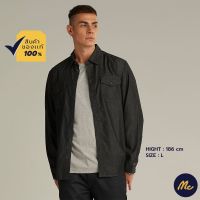 Mc Jeans เสื้อเชิ้ตแขนยาว ผู้ชาย ผ้ายีนส์ สีดำฟอกเข้ม Biker Collection MSLZ165