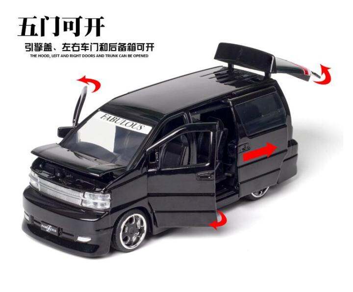 1-32-nissan-elgrand-fabulous-diecast-ยานพาหนะรถรุ่น-sound-light-รถคอลเลกชันของเล่น