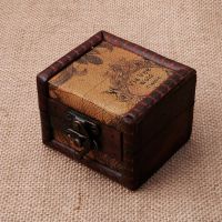 ღღVintage Wooden Map Storage Case Jewellery Cufflinks Chest Small Gift