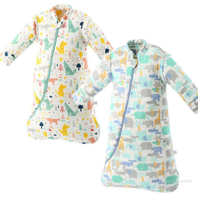 Baby Organic Sleeping Bag Detachable Long Sleeve Wearable Blanket Envelope Winter Warm Girls Boys Clothes Bedding Quilt