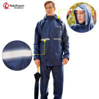 Rainfreem Raincoat Suit Impermeable WomenMen Hooded Motorcycle Poncho S-6XL Hiking Fishing Rain Gear