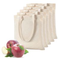 Creamy White Plain Shopping Shopper Bags Cotton Gift Canvas bags