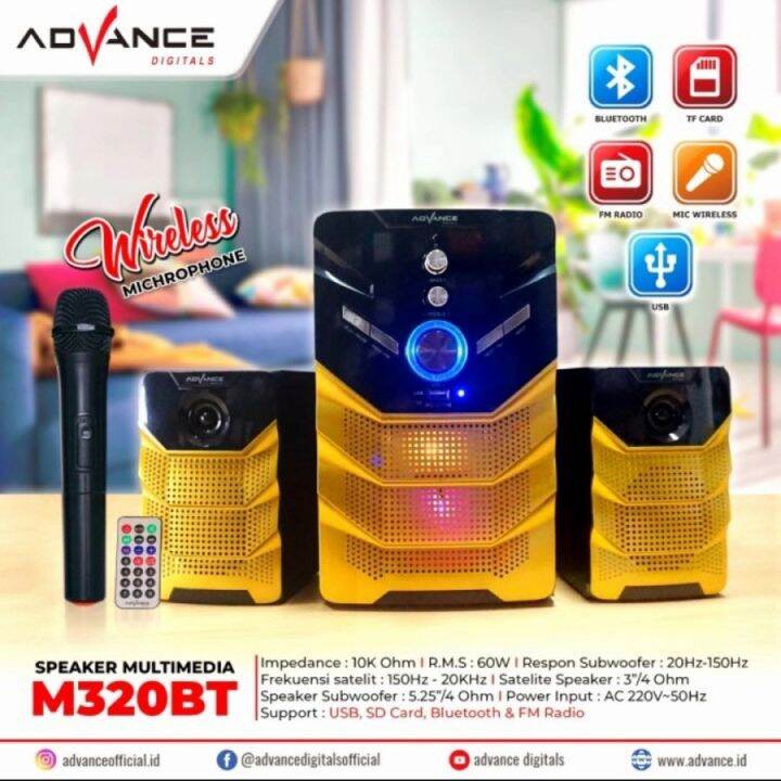 SPEAKER BLUETOOTH ADVANCE M320BT WITH MIC PLUS REMOTE SPEAKER AKTIF 2 1 Lazada Indonesia