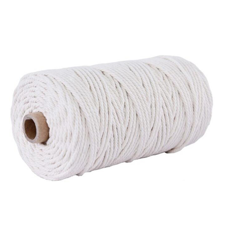 3mm 100M DIY Macrame Twisted Natural Cotton Cord Rope String Artisan Hand Craft