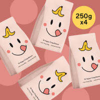 (250g x 4) Super H set กล้วยหอมทองกรอบ 1 กิโลกรัม ไม่มีน้ำตาล ไม่มีไขมันทรานส์ | Mr.Happy