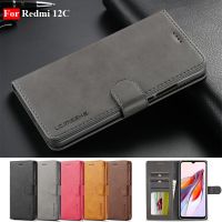 Redmi เคส12C หนังวินเทจเคสโทรศัพท์สำหรับ12C Xiaomi Redmi เคสฝาพับ360แม่เหล็กเคสสำหรับ Redmi ใส่หนังสือ12C