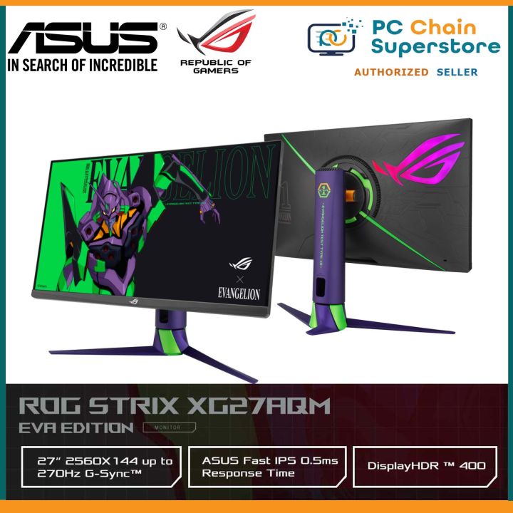 ASUS ROG Strix 27” 1440P EVA EDITION HDR Gaming Monitor (XG27AQM-G) - QHD  (2560 x 1440), Fast IPS, 270Hz, 0.5ms, Extreme Low Motion Blur Sync, G-SYNC