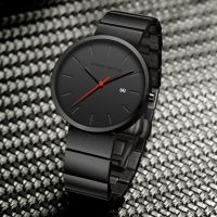 ZZOOI Reloj Hombre Stainless Steel Case Calendar Business 3Bar Waterproof 41mm One Size Dial MIYOTA 2115 Quartz Movement Mens Watches