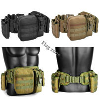 ทหารยุทธวิธี EDC เข็มขัดชุดไนลอนกองทัพ CS เกม Molle Heavy Duty เข็มขัดกีฬากลางแจ้งตกปลาล่าสัตว์เข็มขัดกระเป๋า Set