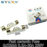 ∈ﺴ☫ 10Pcs/lot 6x25mm fast ceramic fuses Kit assortment 250V 0.5A 1A 3A 2A 10A 6x25mm AMP Fuse tube