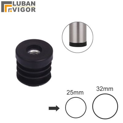 Pipe/tube plug with inner nuts for outer diameter 25mm 32mm Stainless steel tube pipe  can install wheel casters Pipe Fittings Accessories
