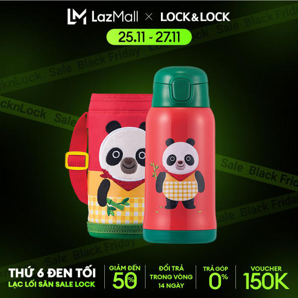 Bình giữ nhiệt Cartoon Kids Lock&Lock 550ml – Gấu Panda