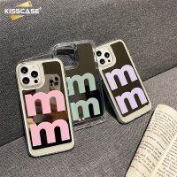 KISSCASE เคสโทรศัพท์กระจกตัวอักษรมินิมอลสำหรับ Iphone 14 Pro Max 14 Plus เคสฝาครอบป้องกันแฟชั่นเฉพาะกลุ่มสำหรับ Iphone 13 12 11 Pro Max Shell