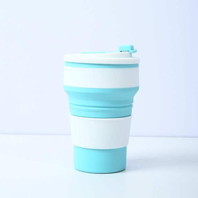 high-end-cups-500มิลลิลิตรพับถ้วยซิลิโคนขวดน้ำแบบพกพากีฬาที่มีซิลิโคนฟางถ้วยกาแฟแก้วดื่มพับพับตั้งแคมป์