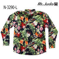 ?ส่งฟรี?เชิ้ตแขนยาว งานต่อลาย Mr.Junko ผ้าซาติน นิ่มใส่สบายไม่ร้อน N-3290-L