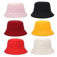 Fashion Women Bucket Hat men Solid Cotton Sun Hat Outdoor Sports Travel Beach Panama Black White Fishermen Female Cap