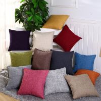 ⊕ 45x45cm Linen Pillow Case Cotton Pillowcase Sofa Cushion Cover Bed Head Pillow Office Chair Pillow Waterproof Anti-Dirty