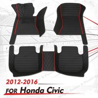 เสื่อปูพื้นรถยนต์แบบกำหนดเองสำหรับ Honda Civic 2012 2013 2014 2015แผ่นแปะเท้าอัตโนมัติฝาครอบพรมรถยนต์อุปกรณ์ตกแต่งภายใน