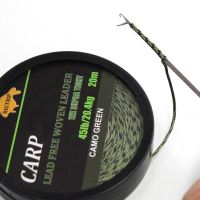 20m Carp Fishing Line Braided NON  Lead Core Carp Leader Line Camo Green Mainline Leadcore for Carp Rig Chod Helicopter Rig Fishing Lines